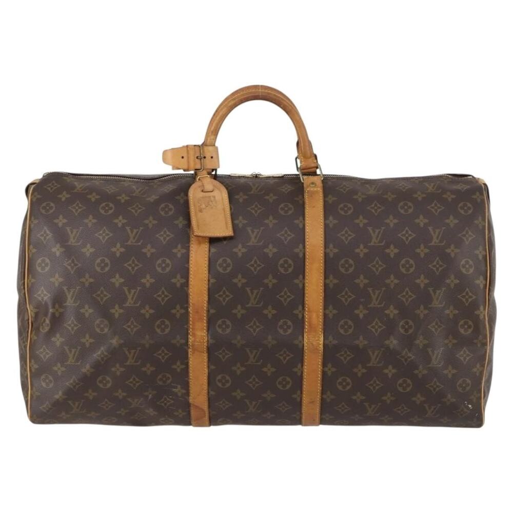 Louis Vuitton Monogram Keepall 60 Travel Bag Brown